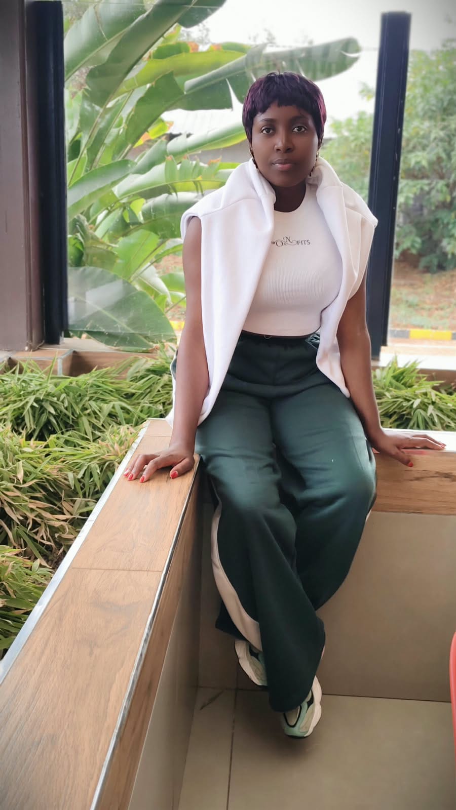 Contoured fits featuring ribbed knit crop tops and tailored flared sweatpants